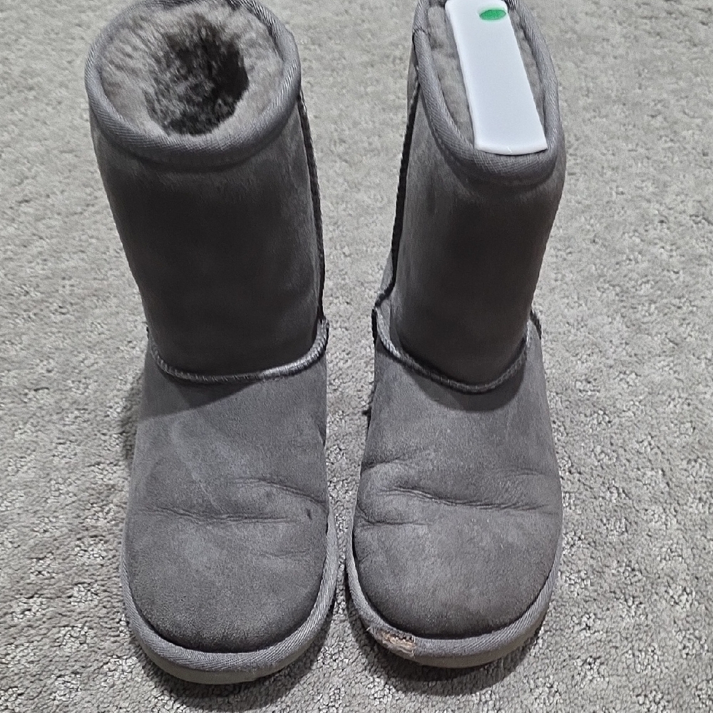 UGG Charcoal Suede Boots with Plush Lining